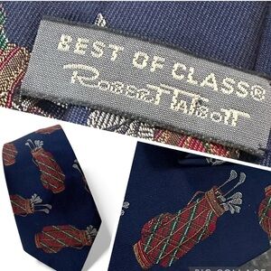 Robert Talbott Navy Tie with Golf Bag Artsy